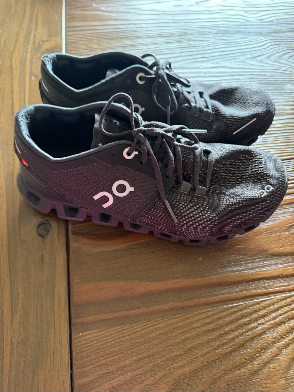 On Running Black Lace-Up Sneakers with Subtle Logo